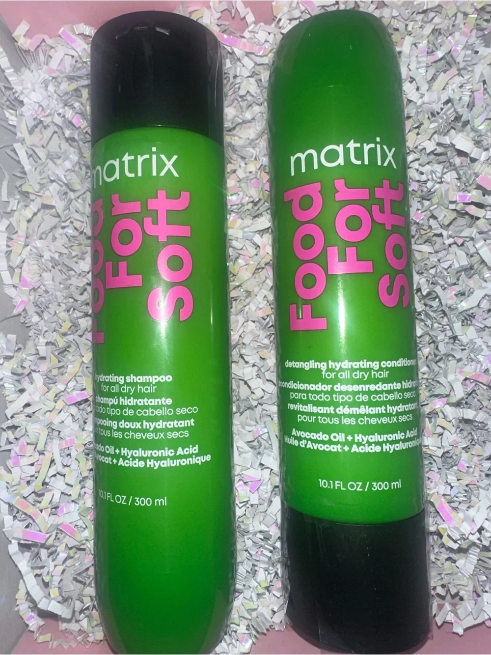 Matix Food For Soft Kids Hydrating Shampoo & Conditioner - Green with Pink Text